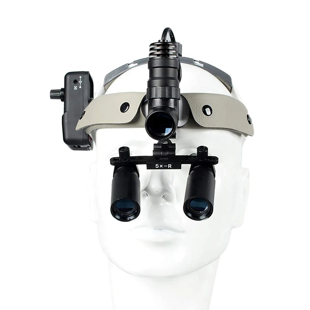 Lupas Dentales De Aumento 4X 5X, Lupas Quirúrgicas Binoculares, Linterna Frontal Quirúrgica Led De 5W, Diadema Dental, Ampliamente Utilizadas En Odontología, Cirugía Estética Y Laboratorio.