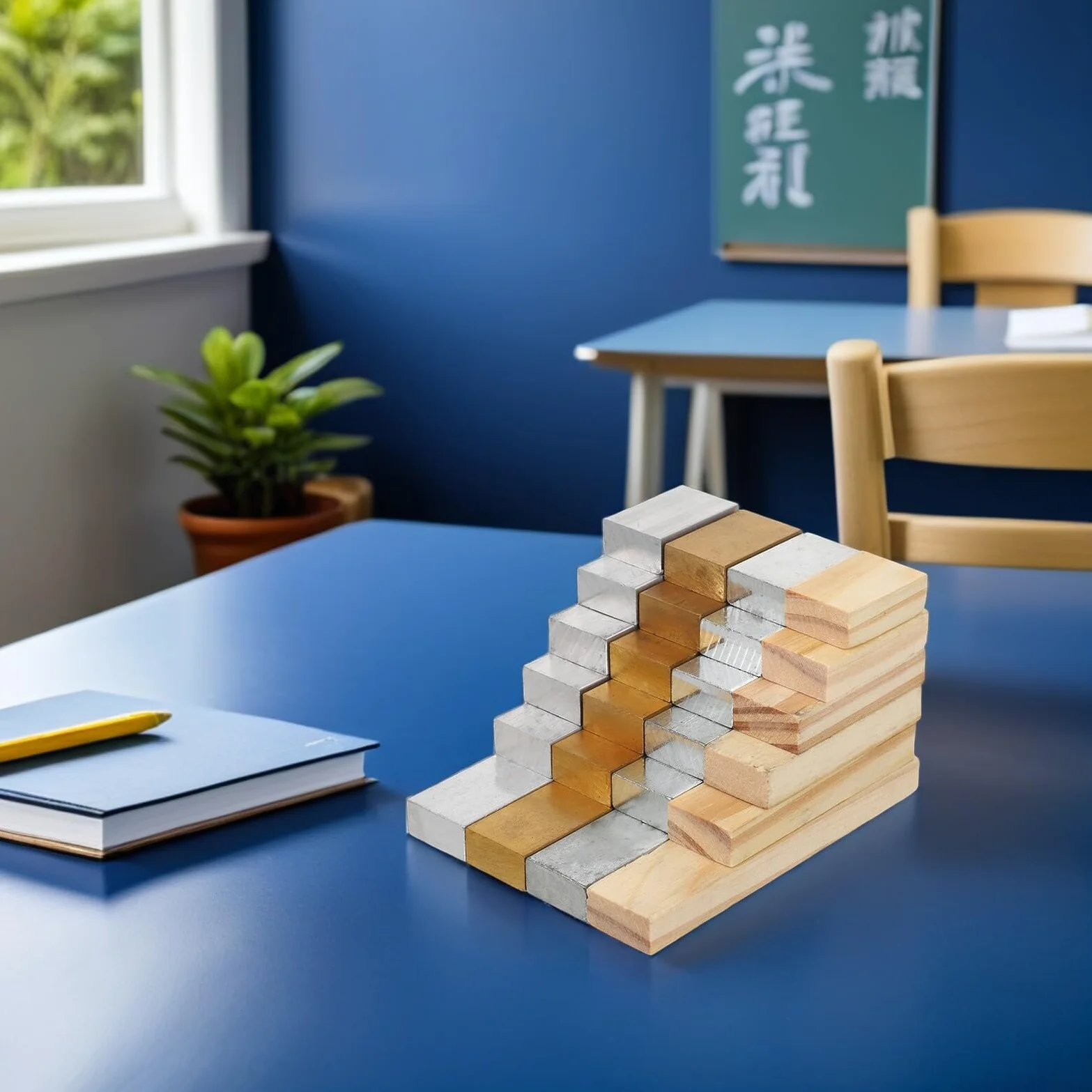SHINEOFI 24piezas Bloques de Densidad para Física de Bloques Rectangulares de Herramienta de Medición de Laboratorio para Estudiantes de Primaria y Secundaria Experimentos Científicos el