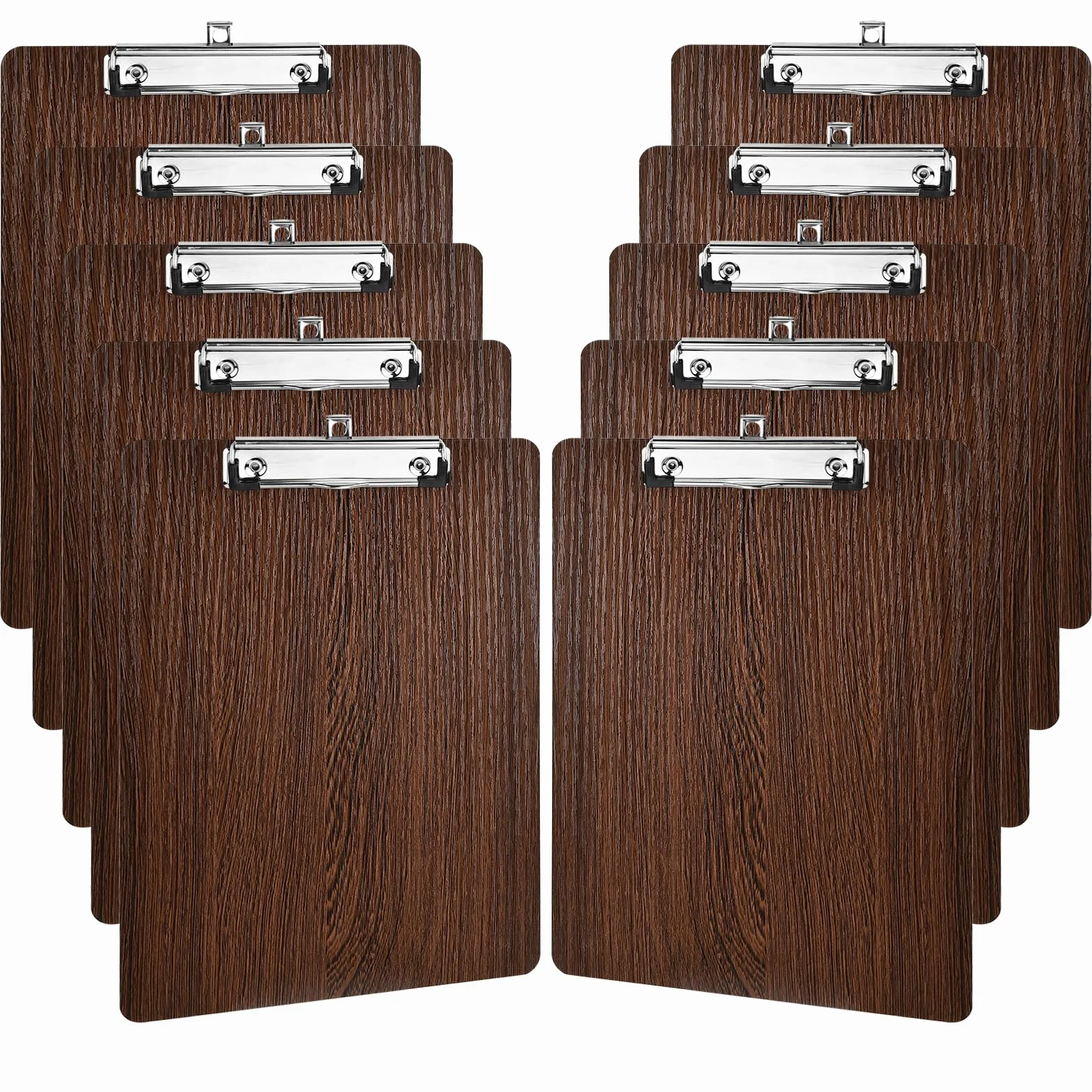 Portapapeles de Madera A4 con Pinza, Tablero de Escritura con Agujero Colgante, 10 Piezas para Oficina Escuela