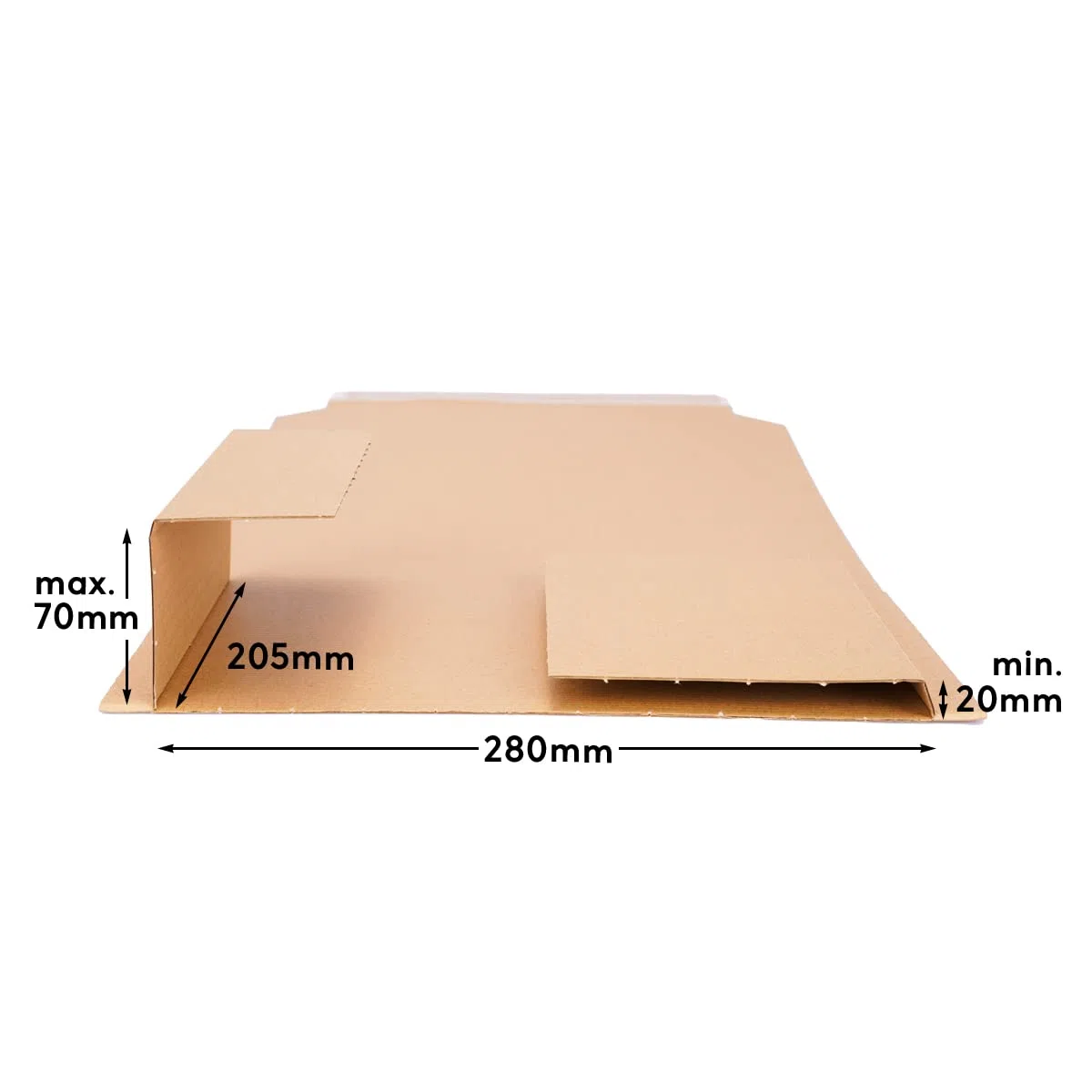 Embalaje 400 libros 280 x 205 x 20-70 mm cajas cartón marrón BV-3 | envío | transporte | embalaje | embalaje envolvente flexible | cartón envolvente | embalaje envío
