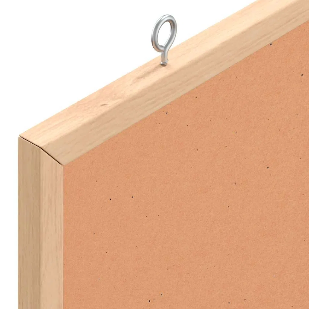 Pizarra magnética en seco con marco de madera de pino maciza, 40 x 30 cm, como pizarra blanca magnética, montaje vertical u horizontal, con perno de ojal como borrado en seco