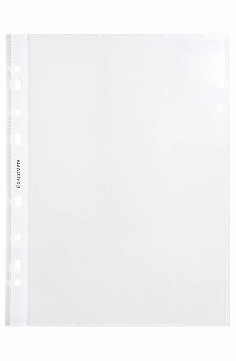 Exacompta 1000 fundas perforadas PP rugoso 7/100 mm incoloro