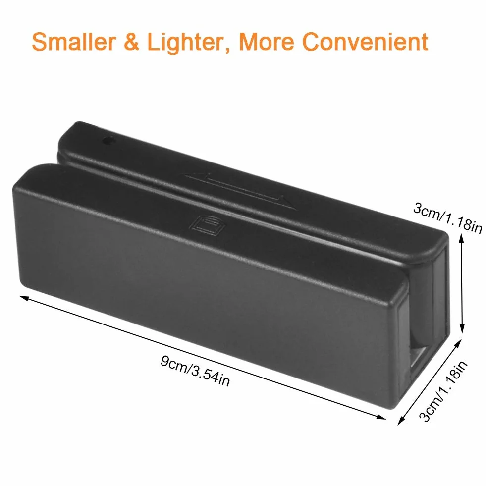 Nikou Lector de Tarjetas de crédito USB MSR580 3 Pistas Mini mag Hi-Co Swiper