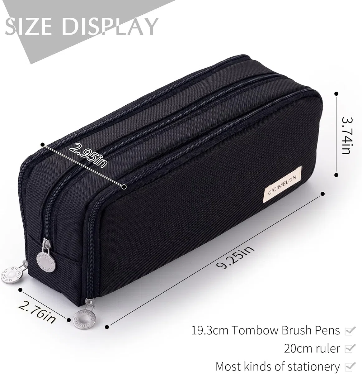 HR INTERNATIONAL Caja de lápices de gran capacidad para niñas y niños, 3 compartimentos para bolígrafos y lápices, bolsa de papelería estética para niños y estudiantes universitarios, bonita