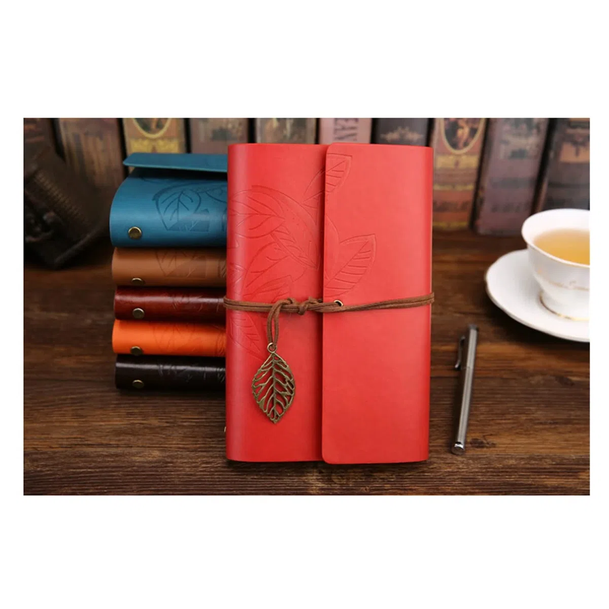 EDDGE Cuaderno Vintage Diario Bloc de Notas de Cuero PU Espiral Literatura Libro de Notas Papel reemplazable Diario planificadores Escuela papelería Regalo