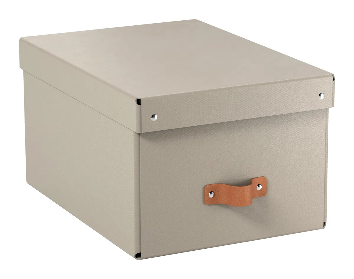 Leitz Puro Caja de Almacenamiento Pequeña con Tapa - Set de 2 Cajas de Almacenamiento, Compatibles con Cubos y Estanterías, Organizador Apilable 7L, Apto para Hogar y Oficina (20 x 28 x 15 cm, Beige)