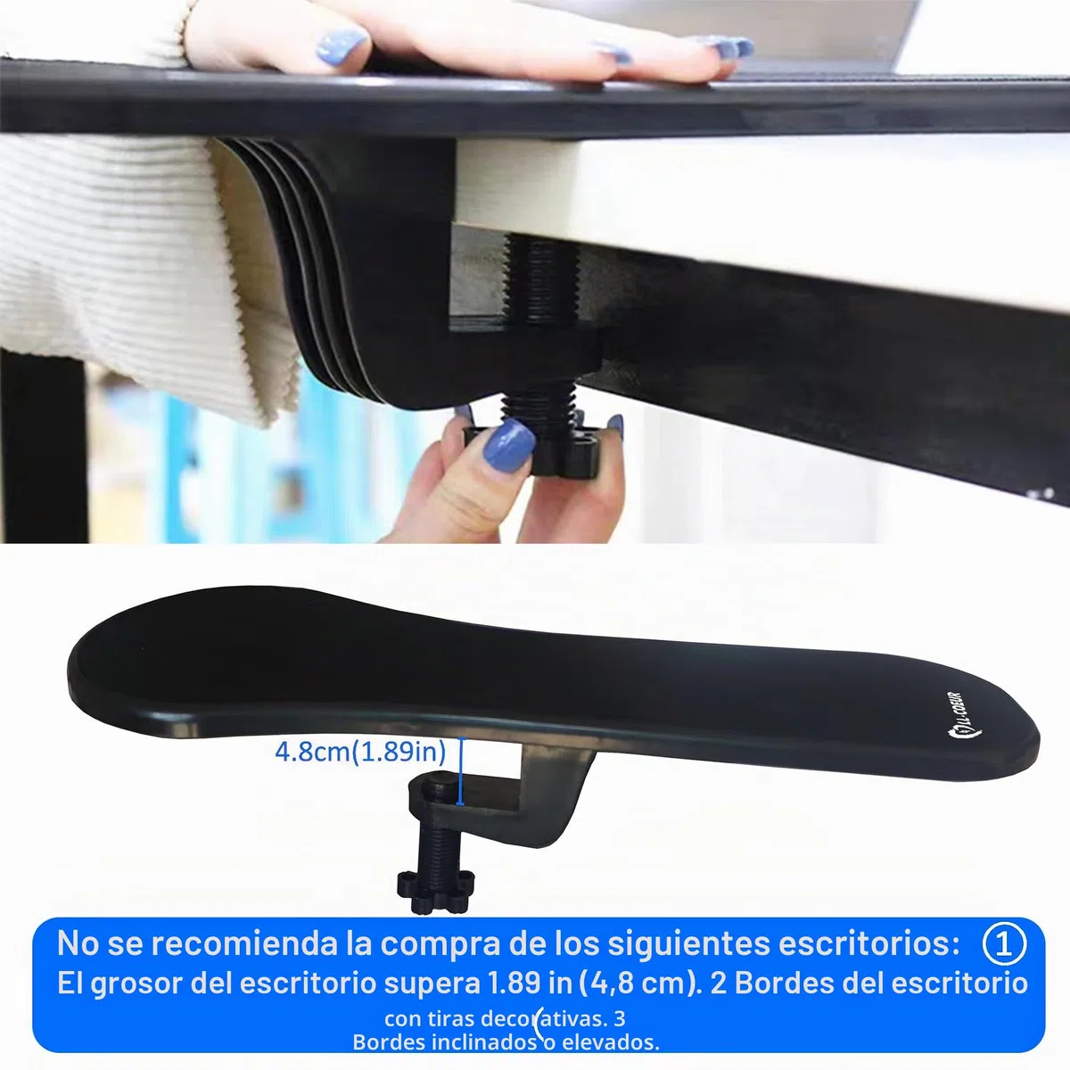 LL-COEUR Reposamuñecas de PC, ergonómico, ajustable, para ordenador, escritorio, para casa y oficina, color negro