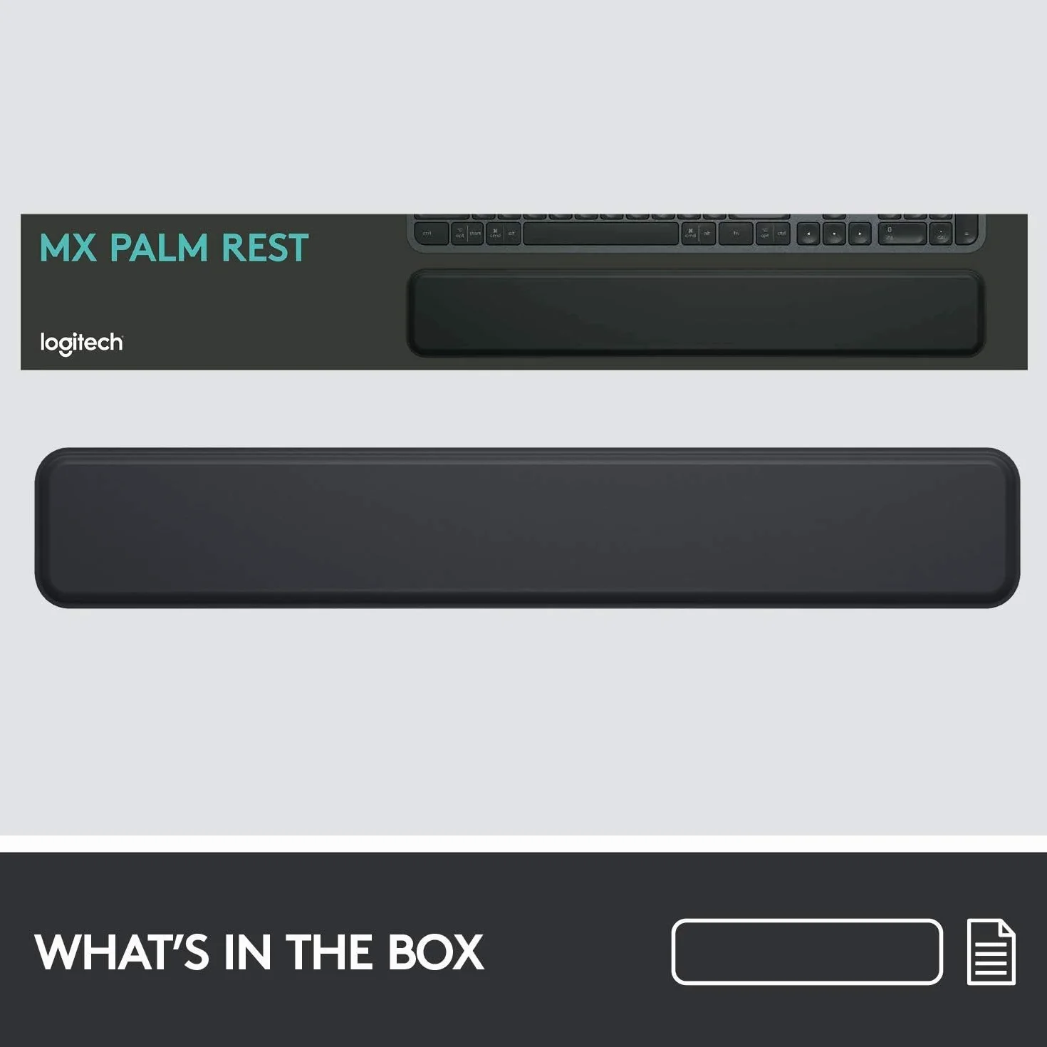 Logitech MX Palm Rest Soporte Premium Antideslizante para MX Keys, Negro