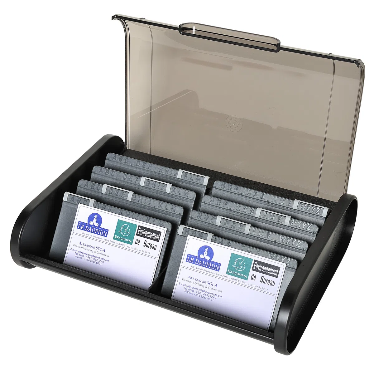 Exacompta - 68114D - 1 Carpeta para Tarjetas de Visita Topline - 60x245x180 mm - Negro