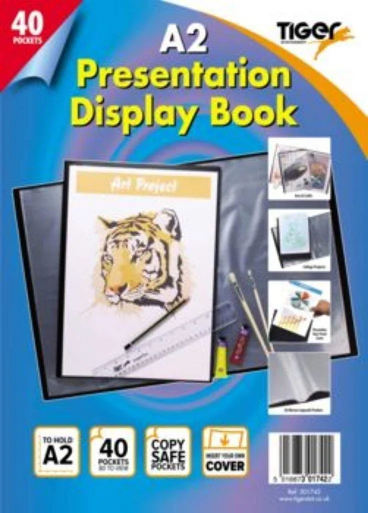 6 x A2 Premium Negro Cover 40 Pocket Display Book Presentación Carpeta Portafolio