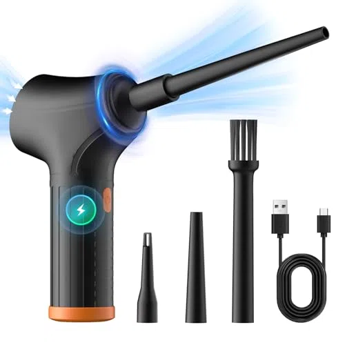 Aire Comprimido Limpieza para PC con 3 Velocidades, Soplador de Polvo Eléctrico Recargable, Ideal para Portátil y Teclado, Reemplaza el Depósito de Aire Comprimido Tipo Air Duster.