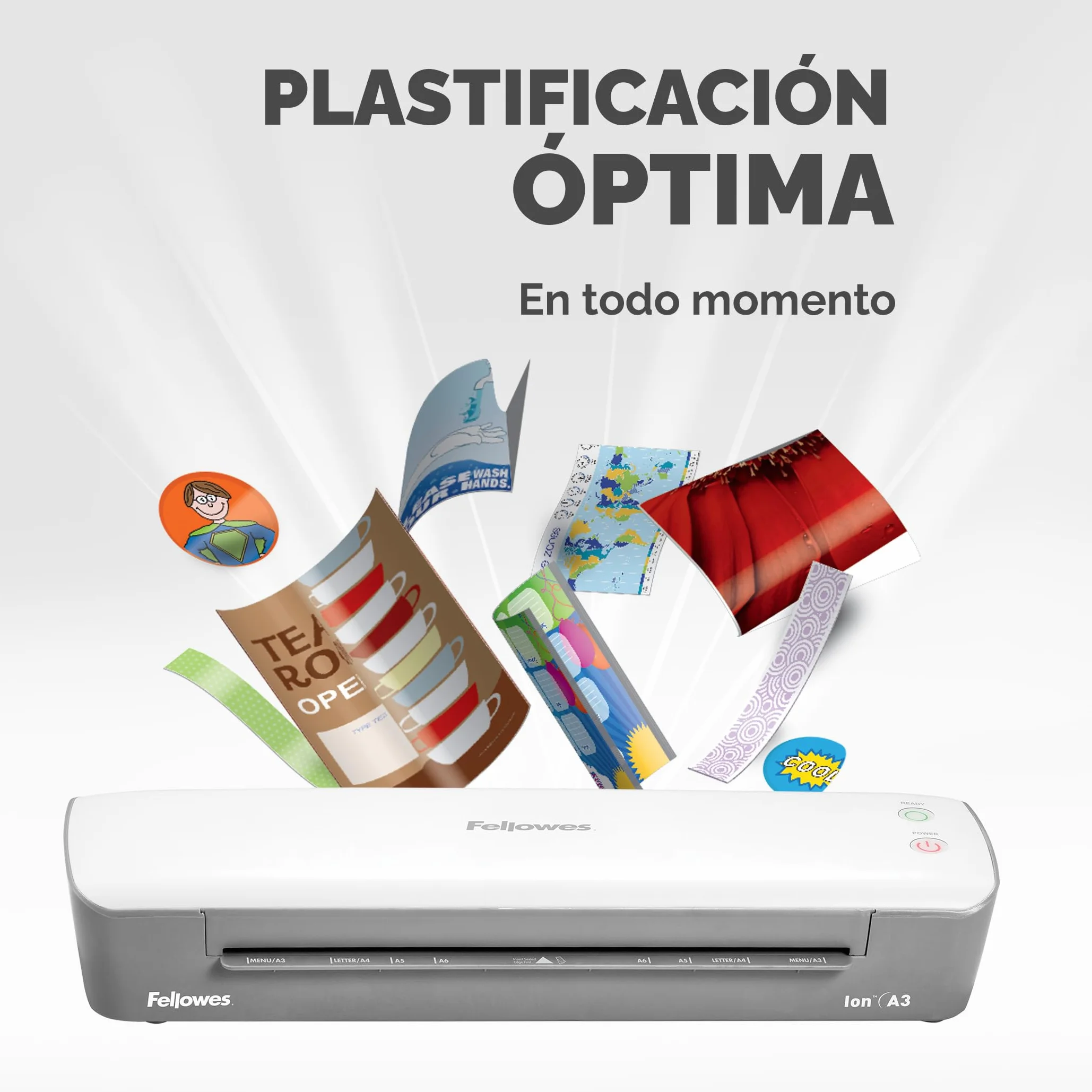 Fellowes Ion A3 Plastificadora de documentos 80-125 micras apagado automático blanco