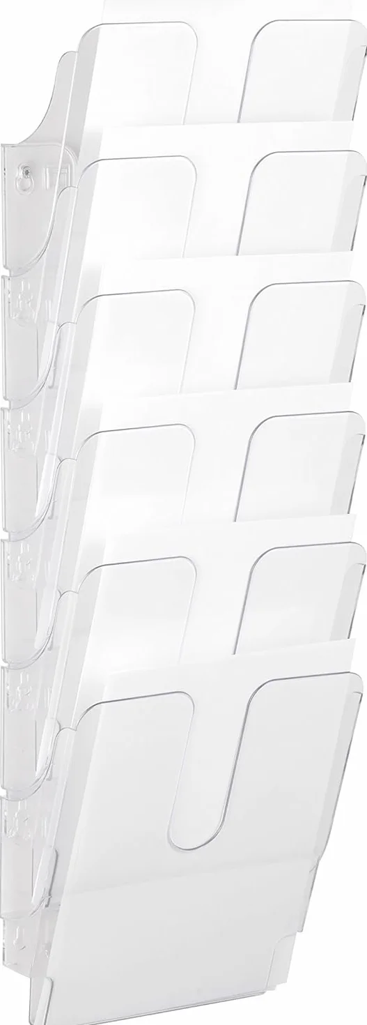 Juego de dispensadores de folletos Flexiplus 6 retrato A4 transparente
