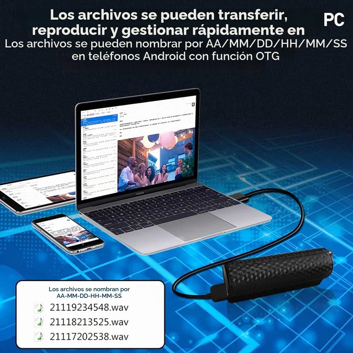 Grabador de voz de 64 GB con imán, grabación continua de 25 días, recargable a través de USB, activación por voz, grabación One Touch, grabadora de voz Mini para reuniones, conferencias y entrevistas