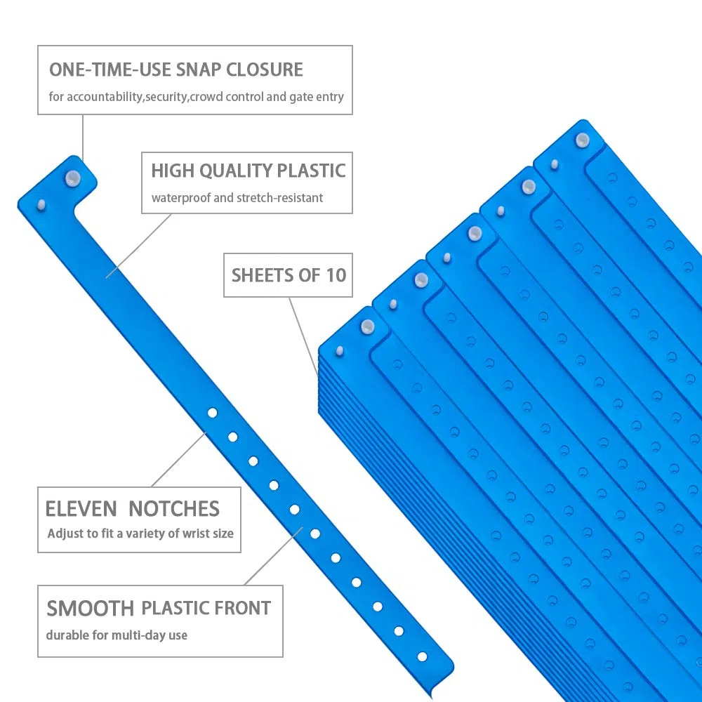 ouchan varios colores pulseras de plástico – paquete de 100 pulseras para eventos Club música reunión fiesta Festival