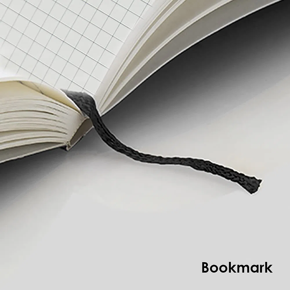 myPAPERCLIP Cuaderno de la serie ejecutiva, encuadernación con sección de hilo y parte trasera de papel dibujado a mano, cuaderno para regalo, cuaderno de papelería, A5, cuadros, 192 páginas, 80 g/m²,