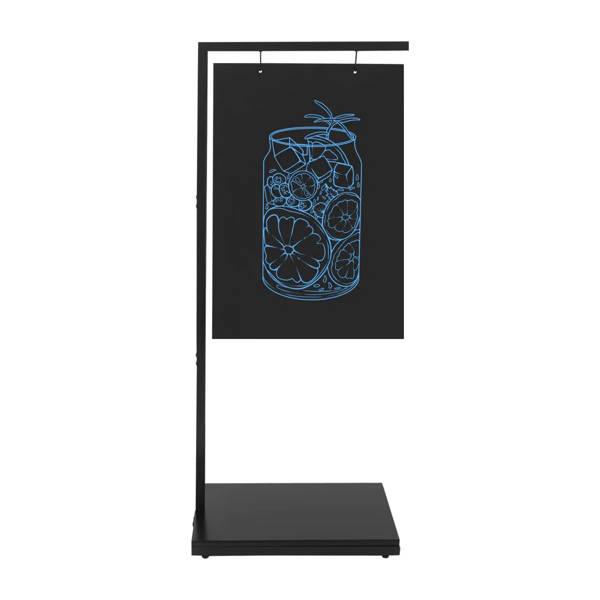 Pizarra de tiza, 38 x 30 x 110 cm, grande, de pie, cartel exterior para cafetería, cartel portátil de doble cara para colocar mensajes publicitarios