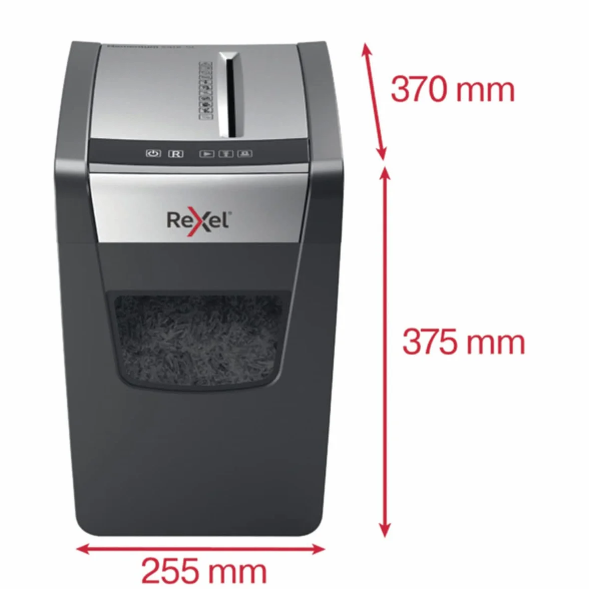Rexel Momentum X312-SL Slimline 2104574 - Destructora de papel de corte en confeti, destruye 12 hojas simultáneamente, papelera 23 l, negro