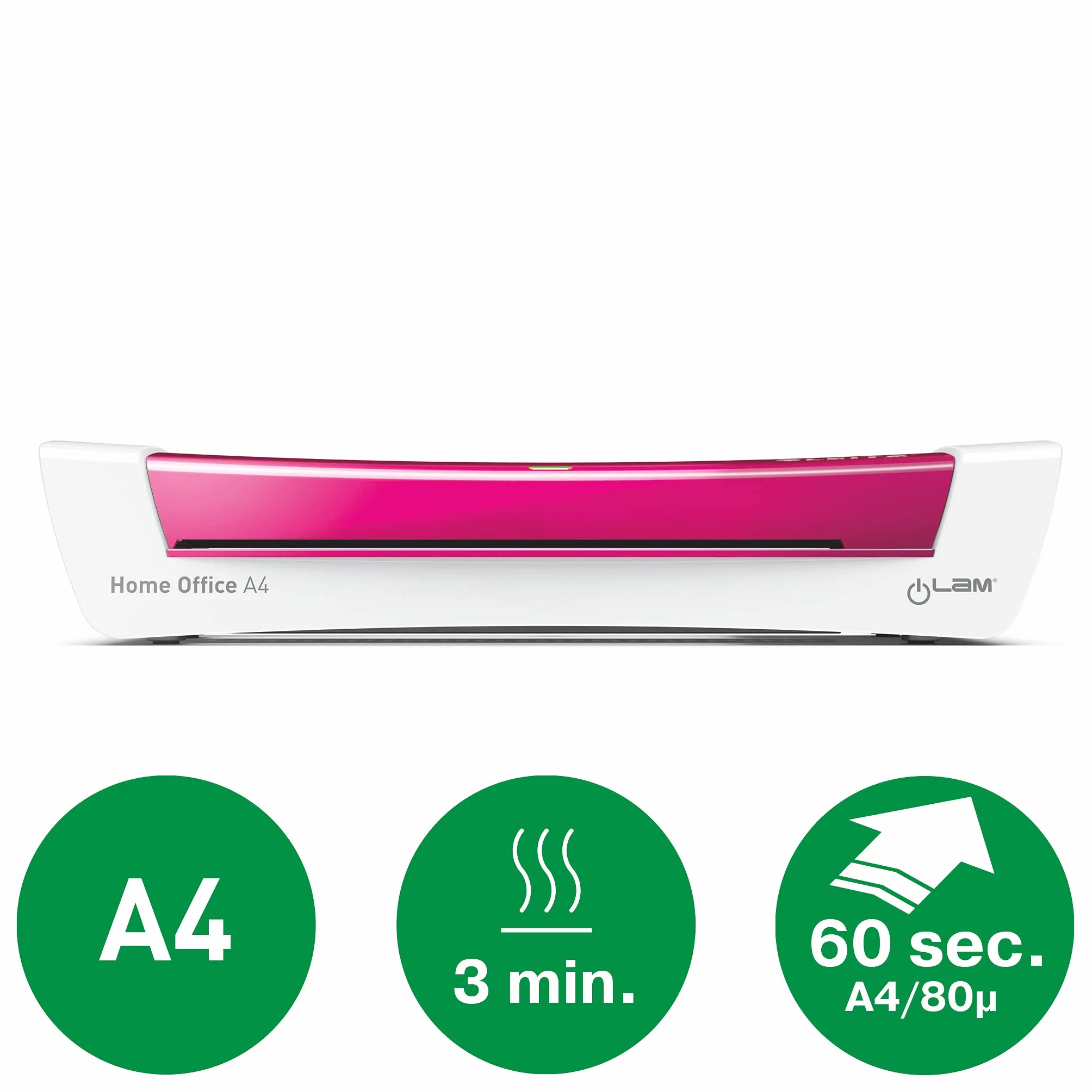 LEITZ 73680023 - Plastificadora térmica iLAM Home Office DIN A4 color blanco/fucsia