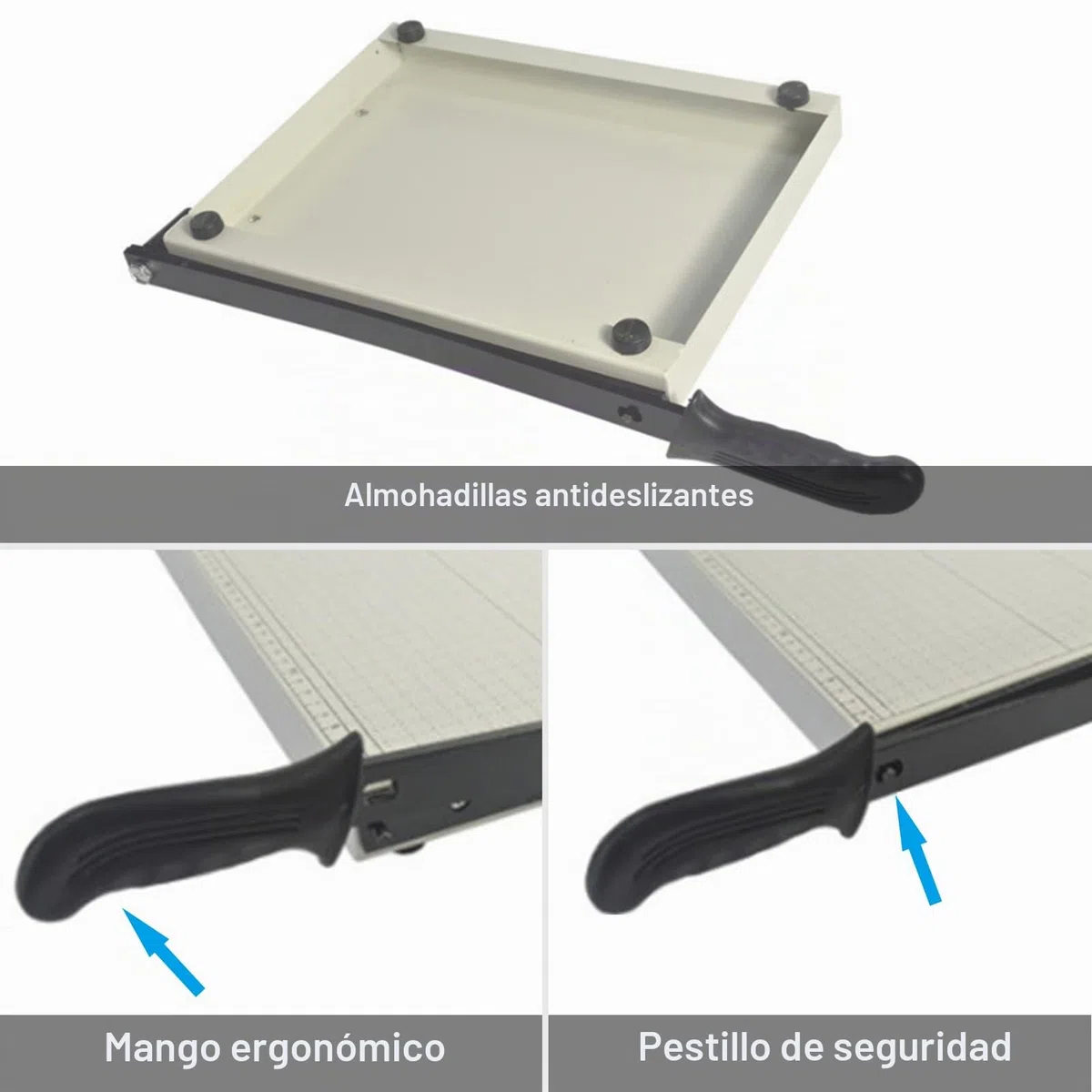 Plplaaoo Cortadora de Papel Guillotina A3 A4, Cizalla Manual con Cuchilla de Acero & Regla Ajustable, para Oficina Escuela y Fotografía, Capacidad 10 Hojas, Base Metálica Blanco