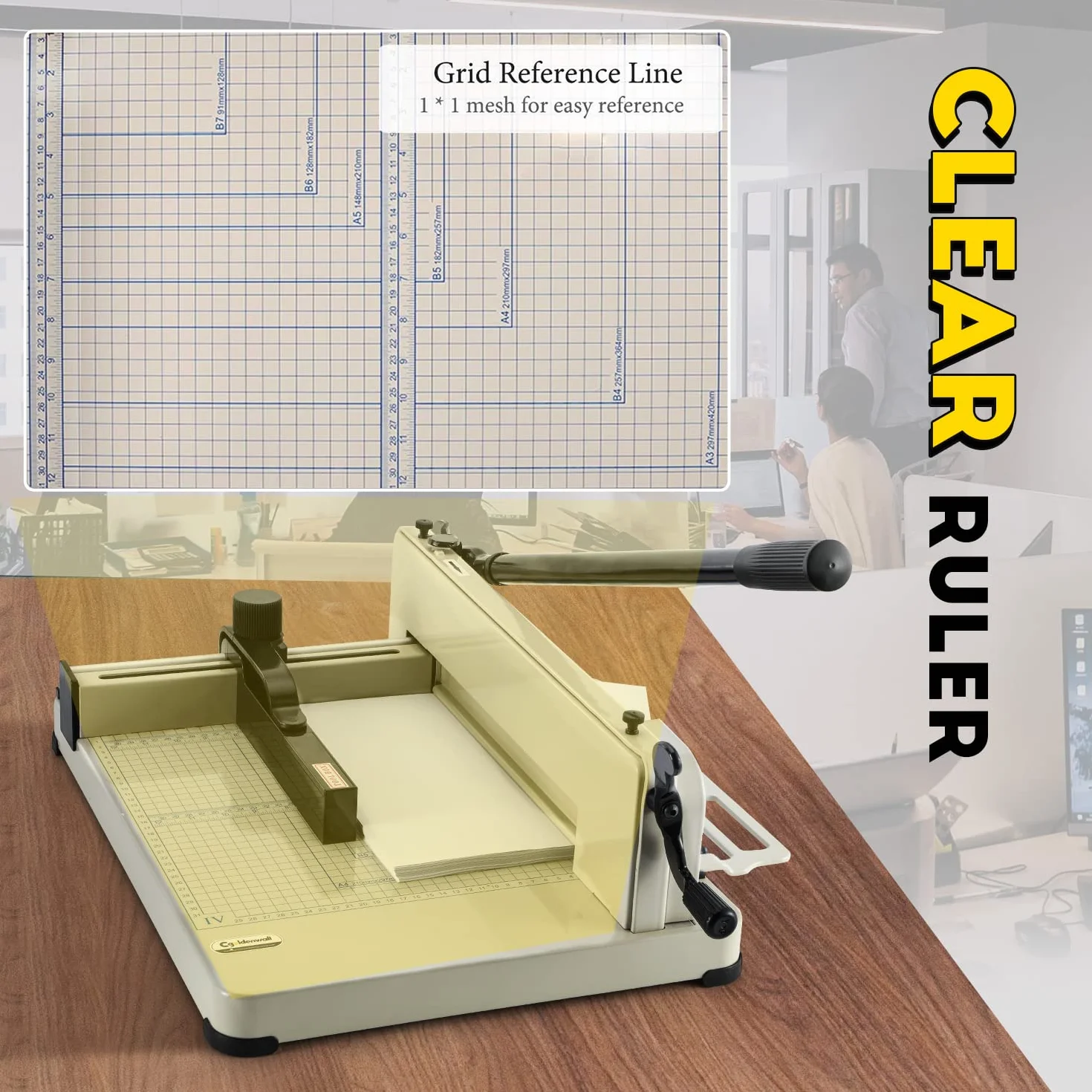CGOLDENWALL Cortadora de Papel, Guillotina Industrial, 0.02 mm Precisión de Corte, 400 ojas- 4 cm Espesor Máximo de Corte, Adecuada para Oficina, Uso en Producción, para Tela de Cuero