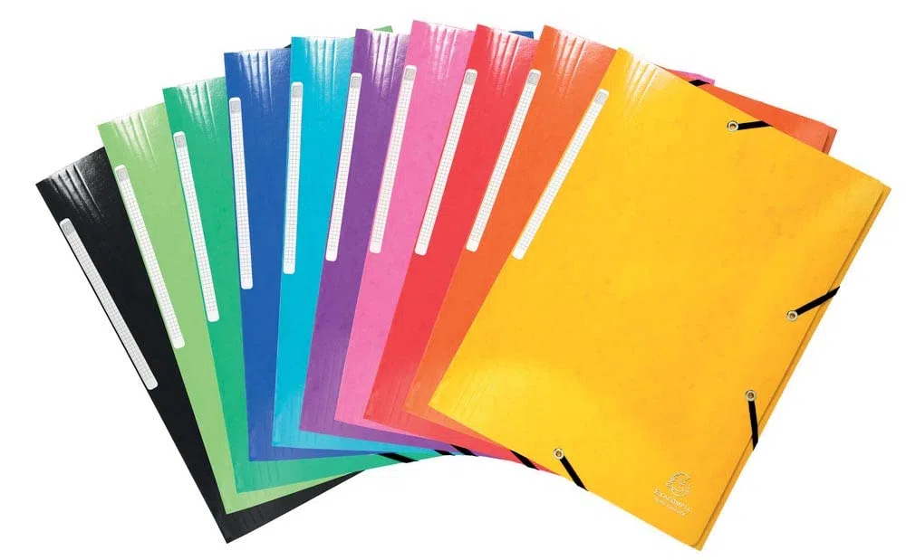 Exacompta 55829E - Pack de 25 carpetas con goma, A4, multicolor