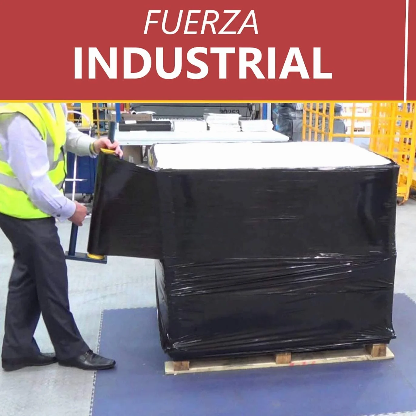 Film Elástico Manual Negro 50 cm x 200 m para Embalaje Industrial – 6 Rollos