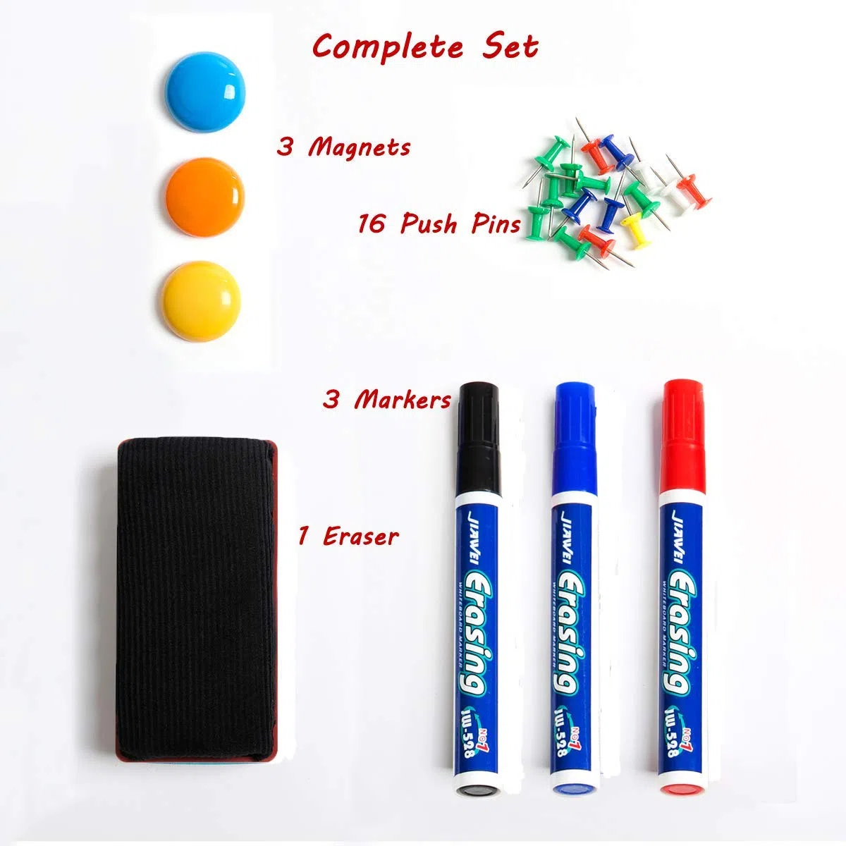 DOEWORKS Pizarra Mixta 60 x 45cm Pizarra Magnética Blanca & Tablón de Corcho, Pizarra Combinada Doble Cara, Tablero de Anuncios para Hogar Oficina Escuela