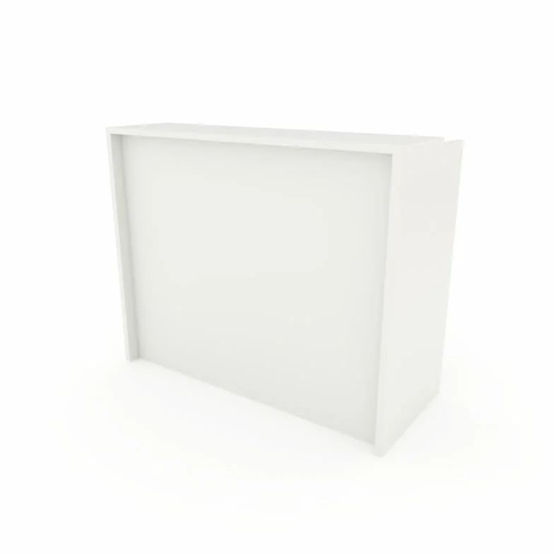 MOSTRADOR de Recepción y Oficina. Fácil Montaje. Laminado con Frontal Color Blanco DE 25mm DE Grosor. Fabricado EN ESPAÑA. Envio a Toda la Peninsula. (125x105x50 cm)