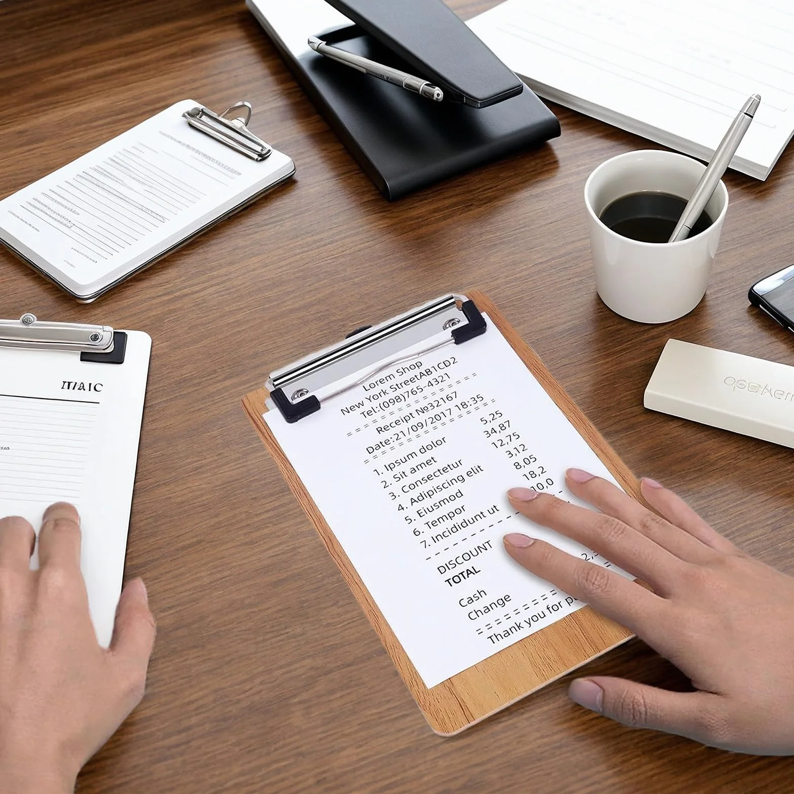 10 Piezas Portapapeles de Madera con Pinza, Carpetas con Pinza Madera Clipboards, Tableros con Pinza para Notas, Portapapeles Rígido para Escuela, Oficina, Aula, Negocios, Restaurante (A4)