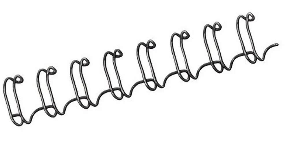 Fellowes CRC53265 - Pack de 100 canutillos tipo wire, doble espiral, paso 3:1", 34 agujeros, 10 mm, negro