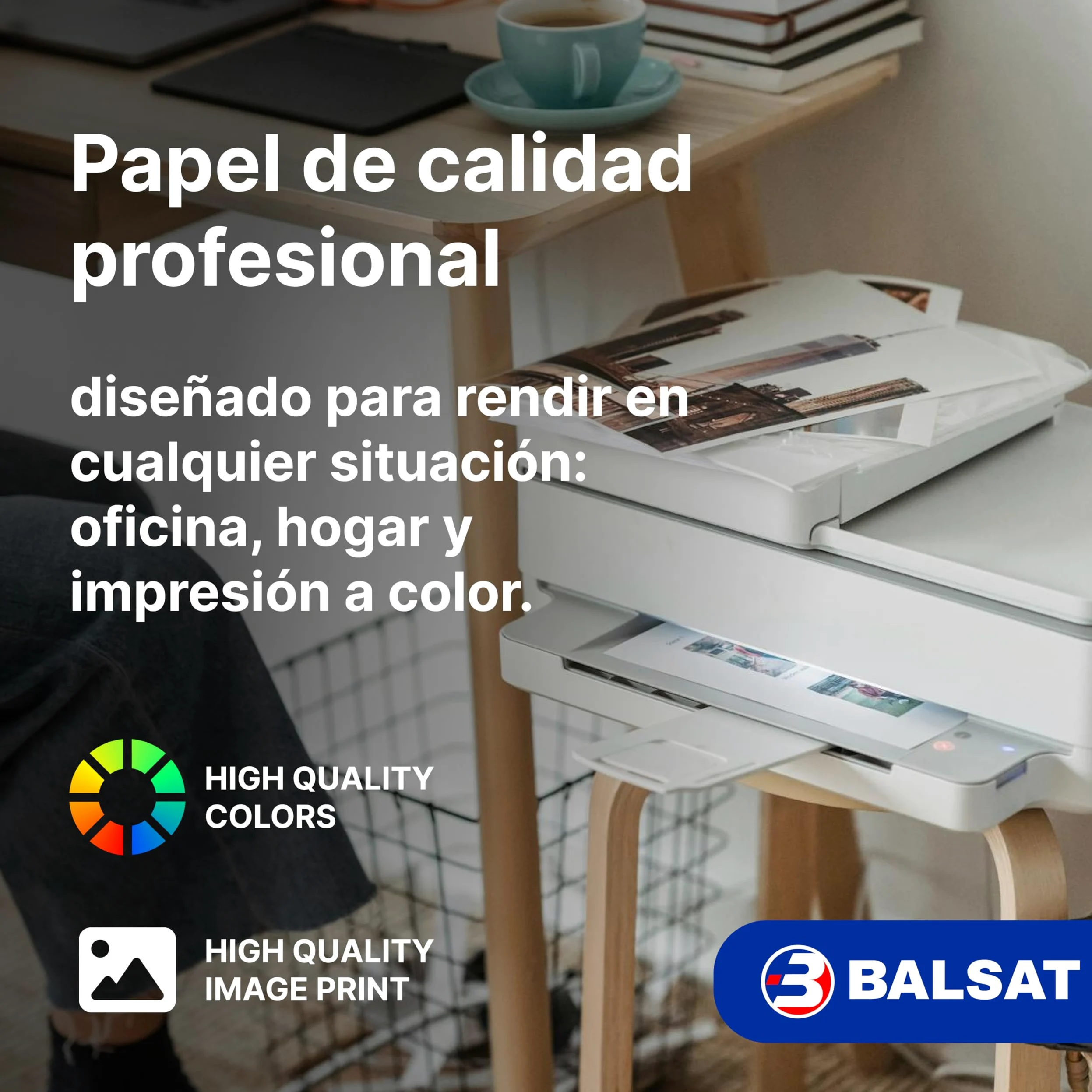 BALSAT Folios DIN A4 80 gramos, 500 hojas, Paquete de 500 Unidades - Papel de Oficina (2500)
