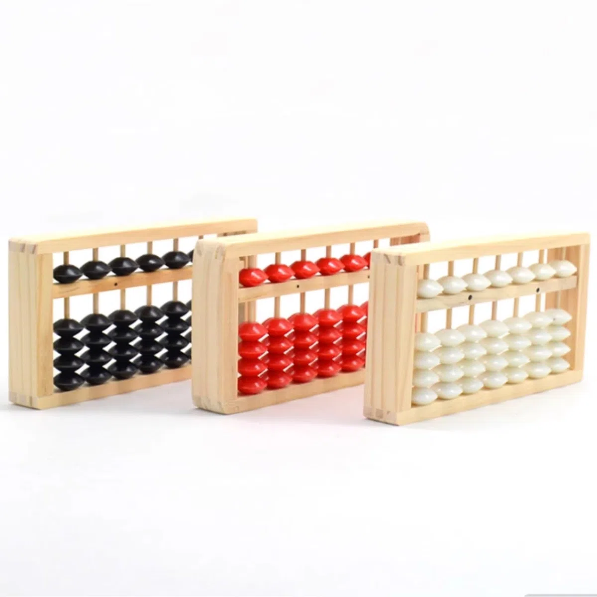 Ábaco Ábaco De Madera 3 Piezas con 7 Columnas, Herramienta Aprendizaje Matemáticas, Conteo Educativo For El Hogar Y Aula, Material ABS Oficina Material