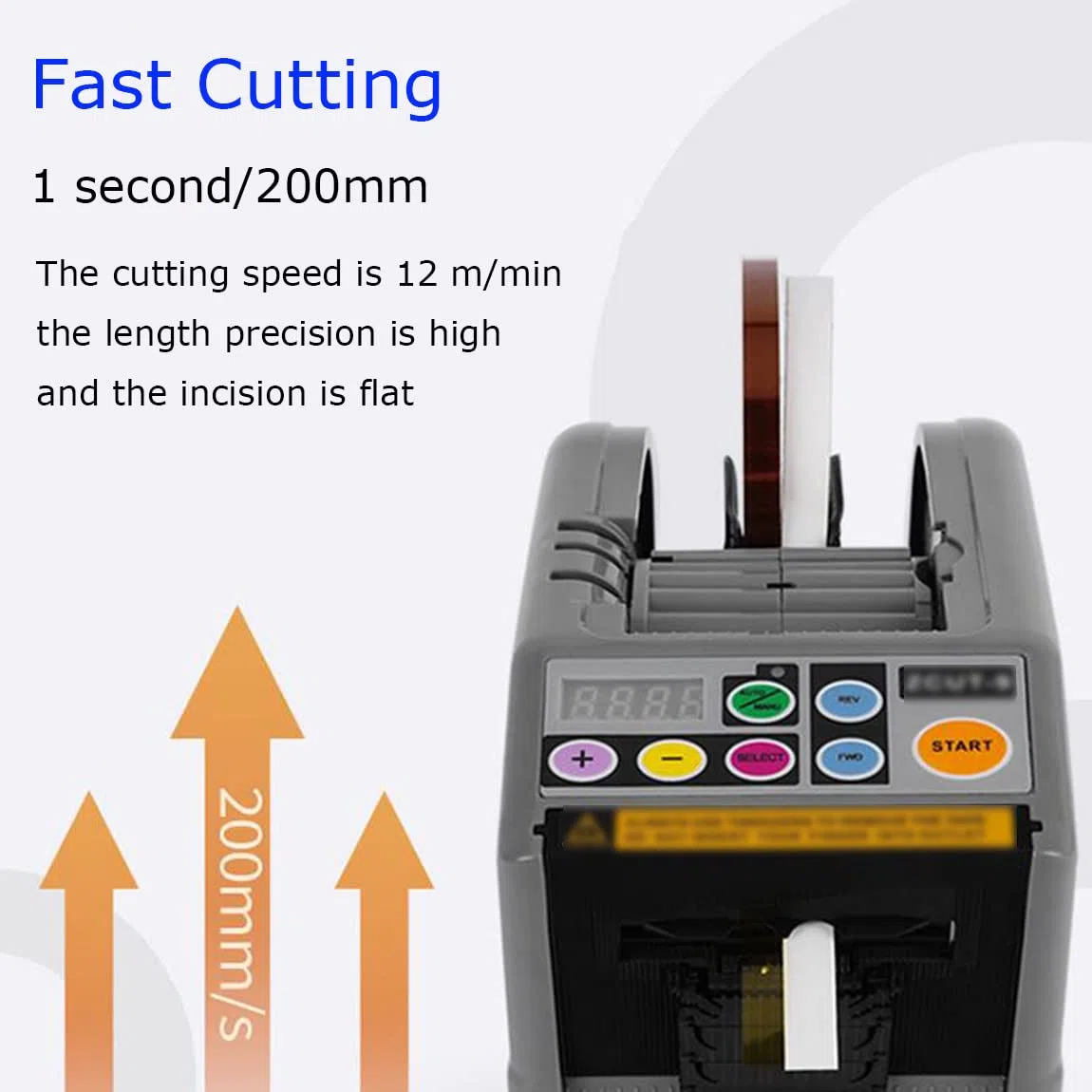 Dispensador de cinta eléctrica Modo dual automático/manualMáquina cortadora de pegamento de doble cara para cinta de acetato Película protectora Pegamento de alta temperatura Adhesivo de doble cara,