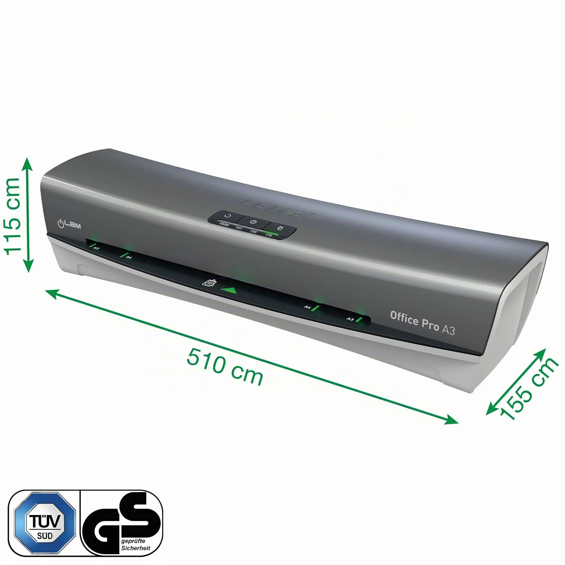 Leitz Plastificadora iLAM Office Pro A3 75-125 Micras Calentamiento 1 Minuto Gris/Blanco