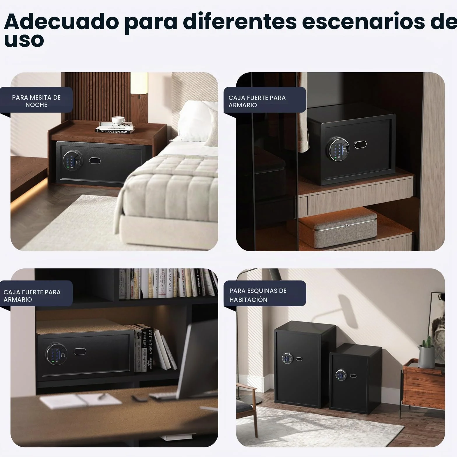 Grimtron Caja Fuerte Biométrica Inteligente 14 Litros con Lector de Huellas Dactilares y Teclado Retroiluminado