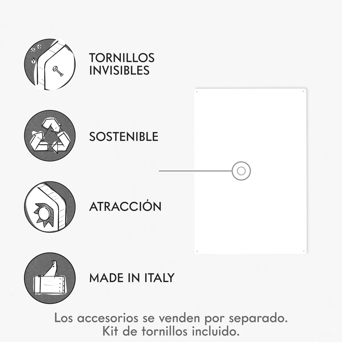 KalaMitica, Pizarra Magnética Blanca de Pared para Oficina, Escribible y Borrable, Tablero Imantado para Imanes, Blanco Brillante, 56x38 cm