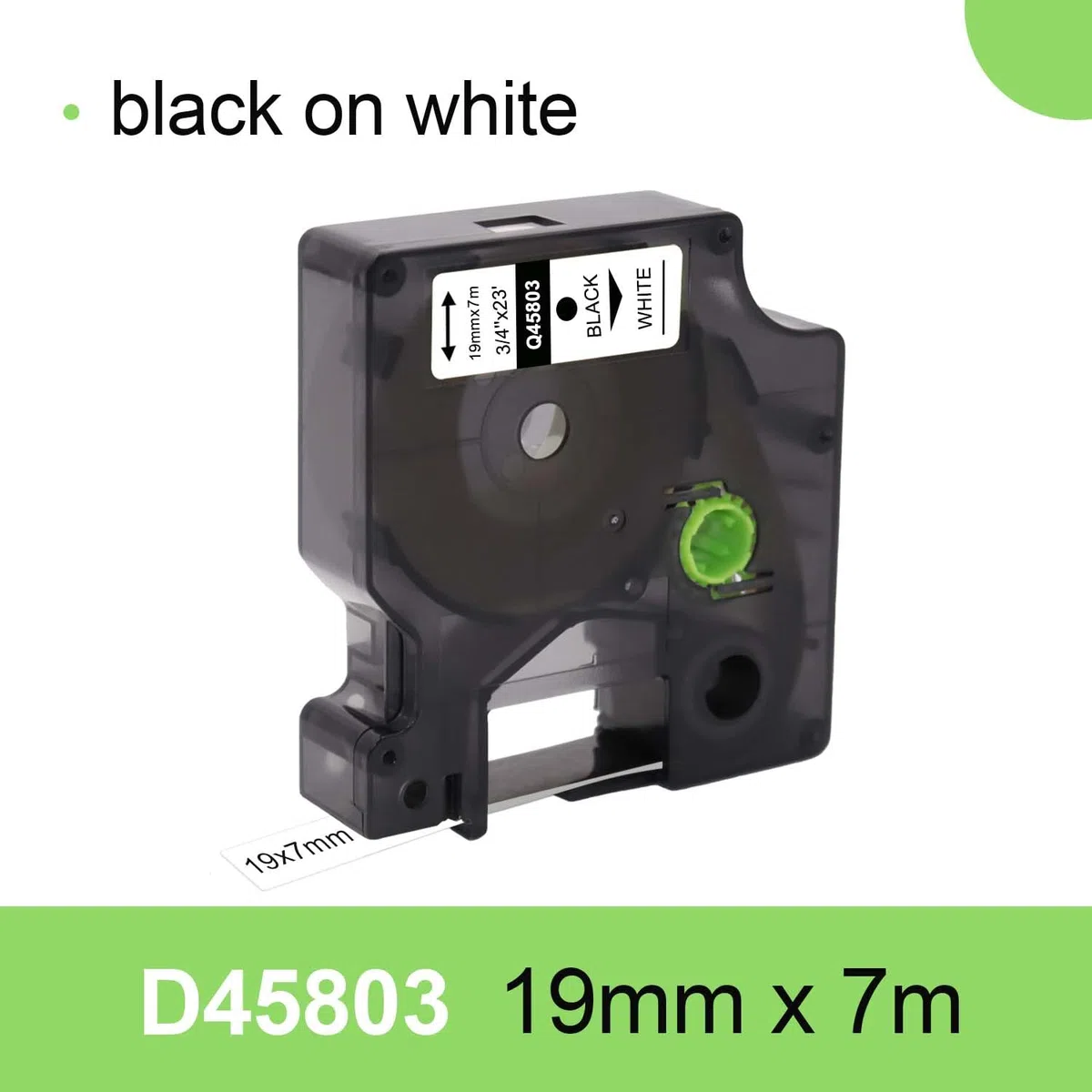 DOREE Pack de 5 cintas compatibles DYMO D1 45803 S0720830, 19 mm x 7 m, negro sobre blanco, para etiquetadoras LabelManager 300, 350, 400, 450, 350D, 360D, 450D, 400 Duo, 450 Duo, LM420P, 500TS