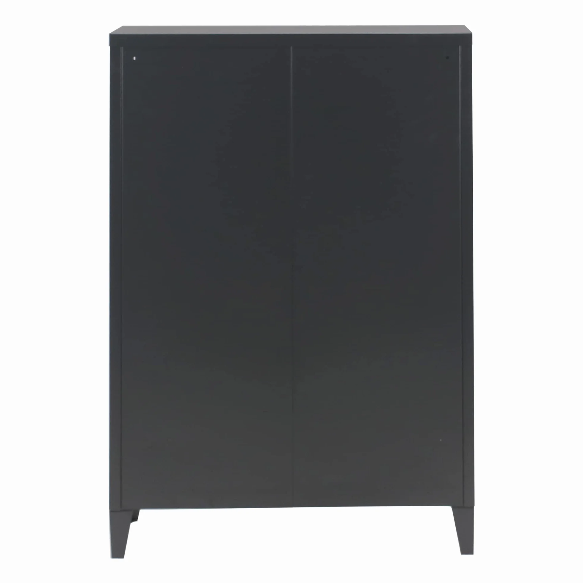 [en.casa] Armario Metálico de Oficina con Cerraduras Magnéticas Mueble Organizador con 2 Estantes Regulables Ventilación Óptima Acero 110 x 75 x 33 cm Negro