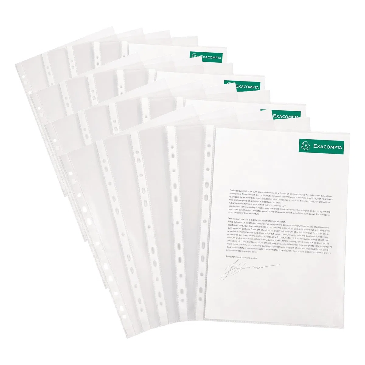 Exacompta 5100E - Bolsa de 100 fundas con multitaladros, A4 (Paquete de 4)