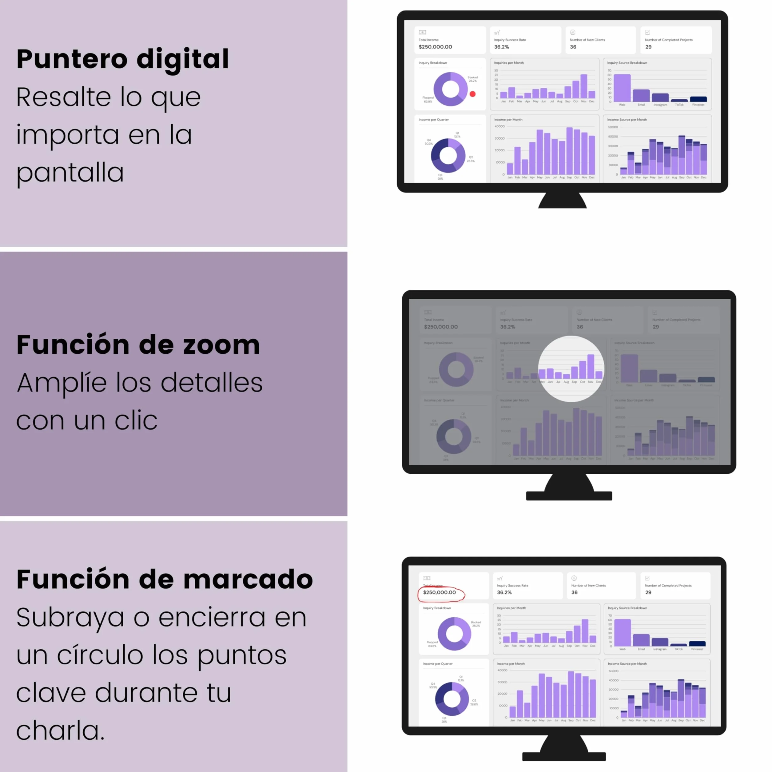 Controlador de presentaciones Marmitek WPR 400 – Puntero digital y Air Mouse – Función zoom y marcado – Receptor USB-C y USB-A – Presentación inalámbrica – Wireless Presenter – Clicker PowerPoint