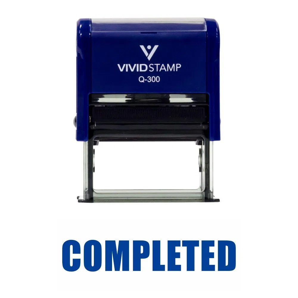 Basic Completado sello automático, color azul 3/4" x 1-7/8" Large