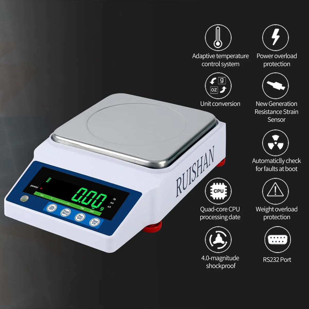 Balanza analítica de precisión de laboratorio, báscula electrónica, báscula científica, báscula de centigramos, báscula de calibración, adecuada para química, laboratorio, joyería, etc.,500g