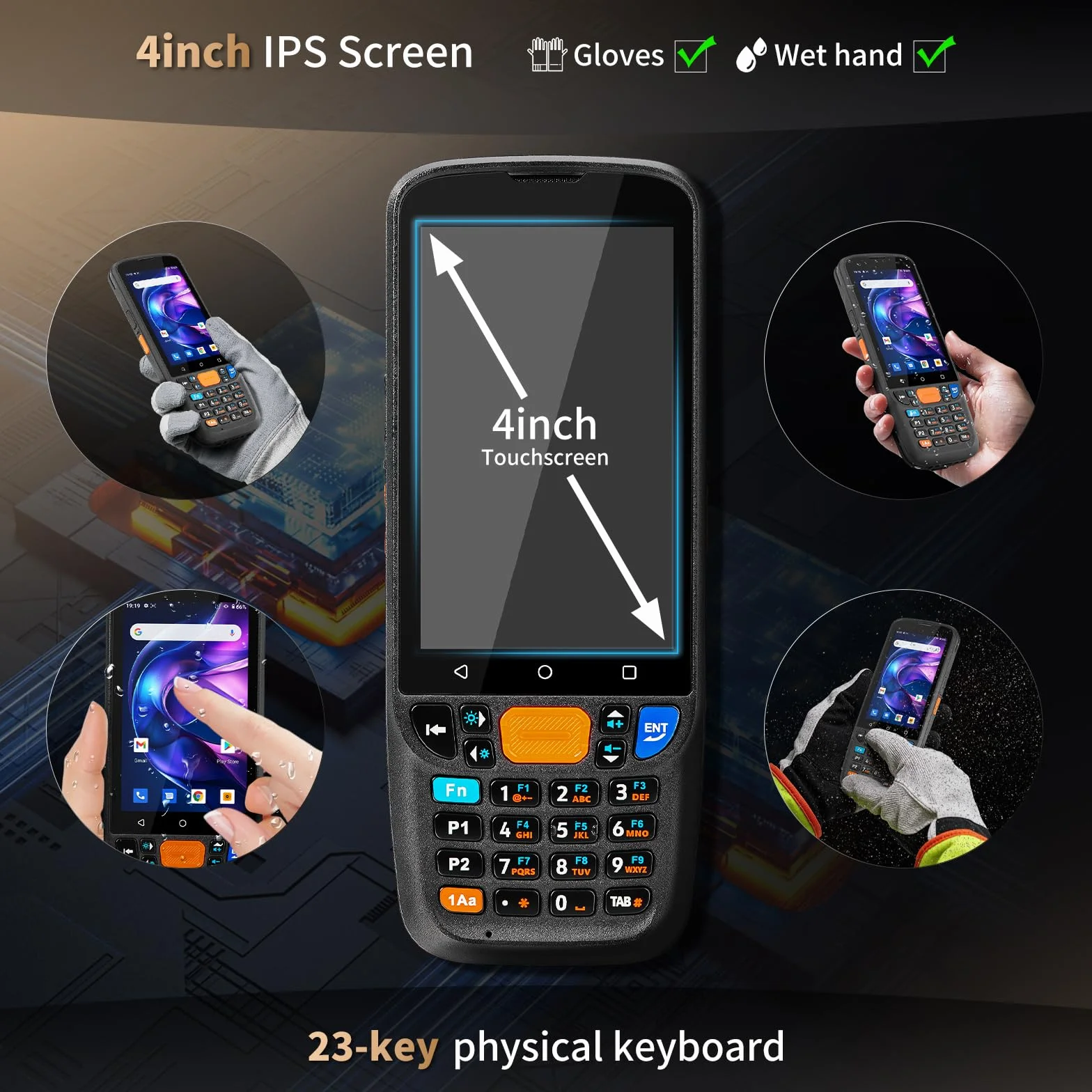 NETUM Escáner de Código de Barras Android 11, 4+64 GB, HS7 1D 2D, IP67 Q500