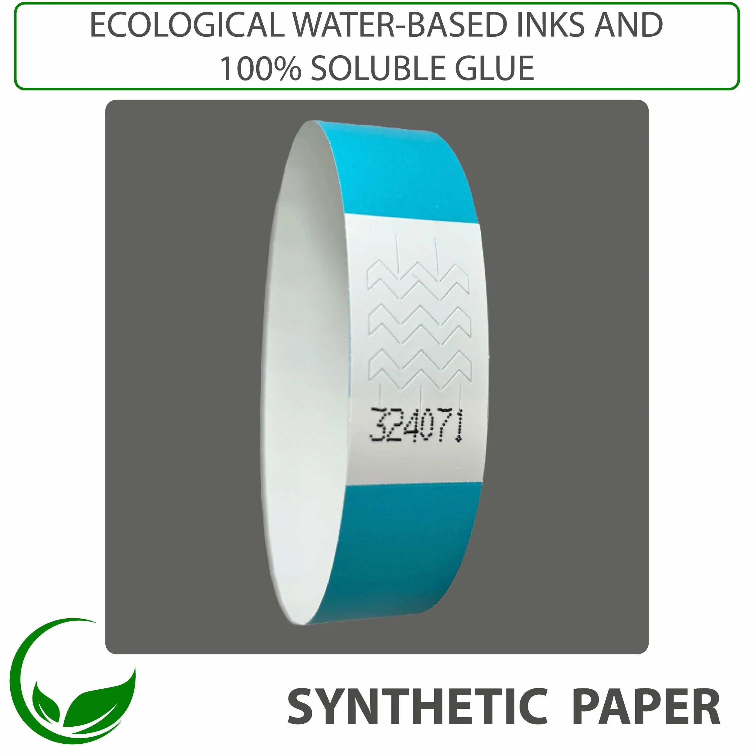 Pulseras de papel fluorescentes neon para eventos fiesta discoteca - Pulsera identificativa festival wristband Aqua