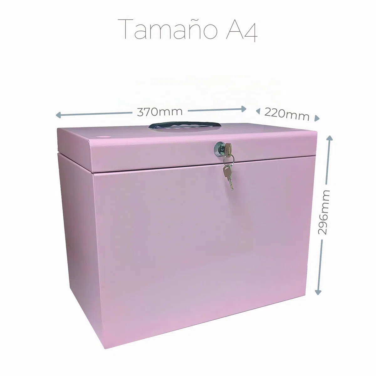 Cathedral Products Caja archivadora de acero A4 con paquete inicial de 5 archivadores colgantes, color rosa pastel