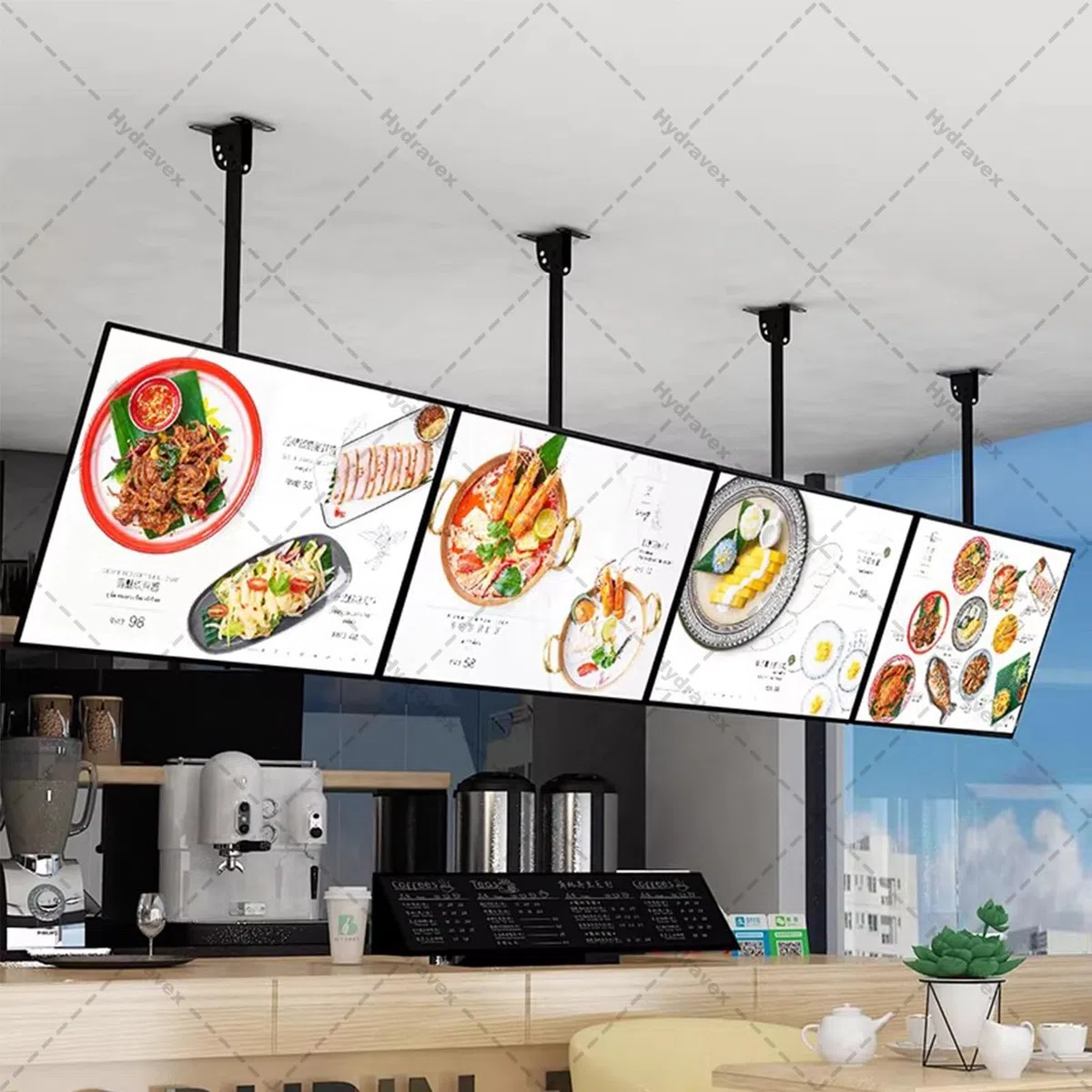 Cartelera digital LED montada en la pared, pantalla de publicidad electrónica, tablero de menú iluminado HD para restaurantes y centros comerciales, pantalla de póster retroiluminada de 60 x 70 cm
