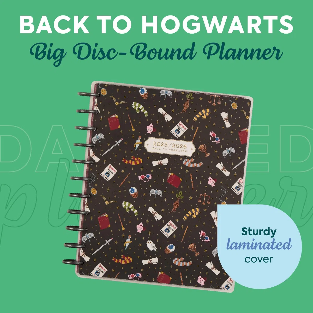 Happy Planner Harry Potter - Planificador de 12 meses de julio de 2025 a junio de 2026, tamaño grande, diseño estudiantil, regreso a Hogwarts