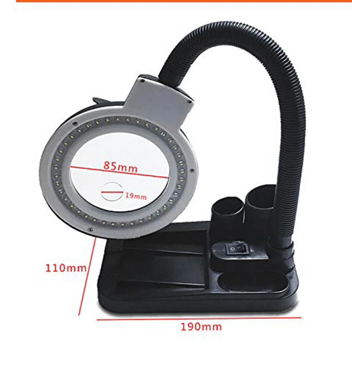 Lámpara de Escritorio LED con Lupa, lámpara con Lupa LED, con Base, Lupa táctil Manos Libres, Brazo Giratorio Ajustable para Trabajo, Lectura, Pasatiempos, Costura, Manualidades Lectura