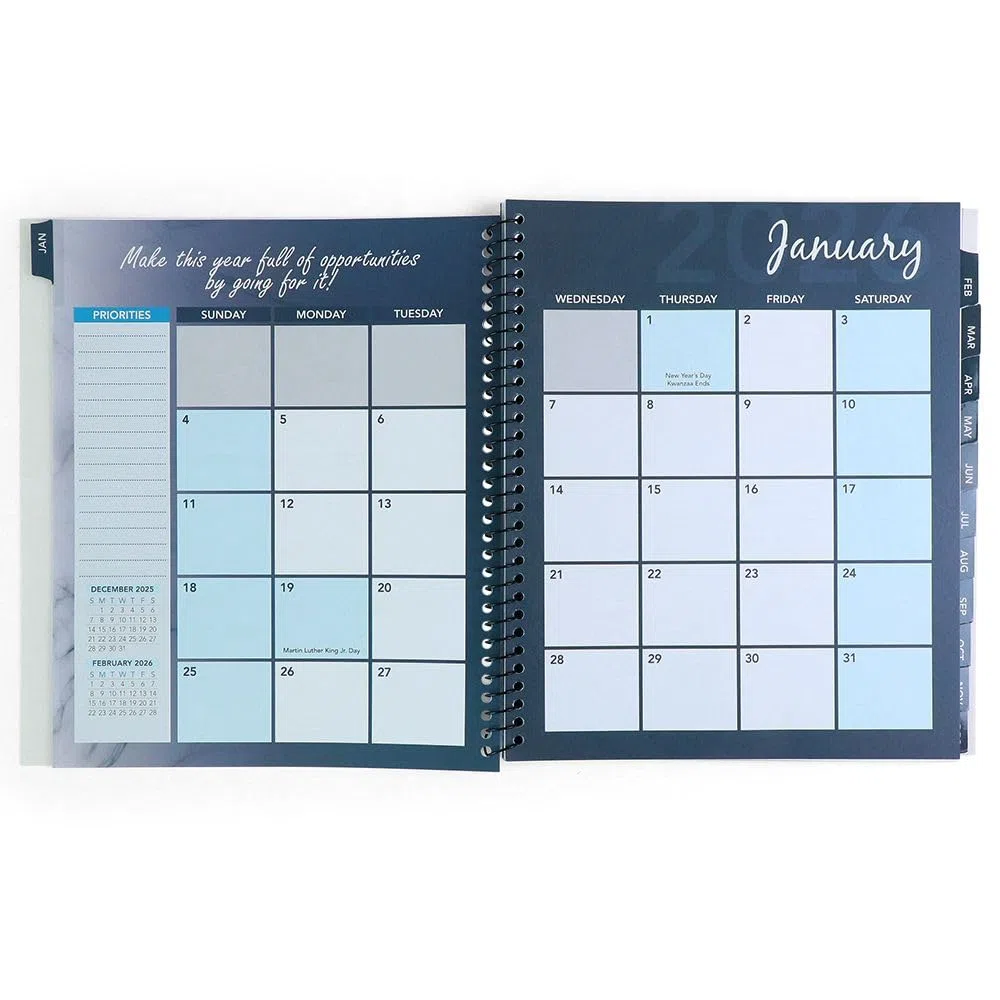 10% de descuento en enero. Agenda calendario 2020 de 13 meses con listas de tareas pendientes para tareas, notas o citas. Planificador resistente para una vista de un vistazo de la agenda diaria y la
